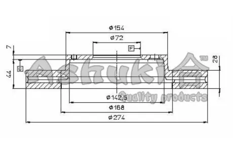 Тормозной диск ASHUKI 09906503