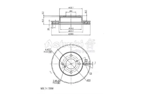 Тормозной диск ASHUKI 09907901