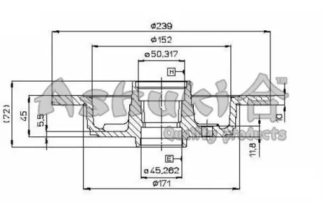 Тормозной диск ASHUKI 09931004