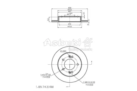 Тормозной диск ASHUKI 09934130