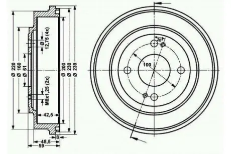 Тормозной барабан ASHUKI 10207004