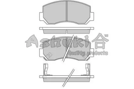 Комплект тормозных колодок, дисковый тормоз ASHUKI 10800010