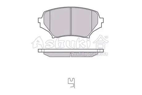 Комплект тормозных колодок, дисковый тормоз ASHUKI 10808603