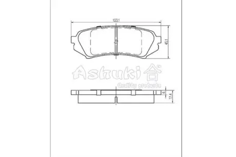 Комплект тормозных колодок, дисковый тормоз ASHUKI 10832202