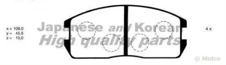 Комплект тормозных колодок, дисковый тормоз ASHUKI C00101