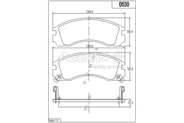 Комплект тормозных колодок, дисковый тормоз ASHUKI C00305 (фото 1)