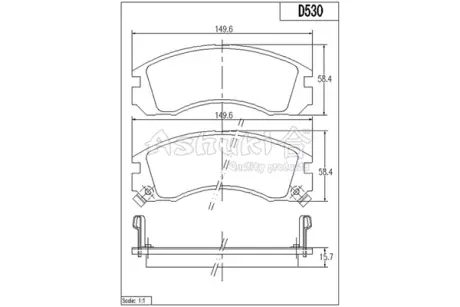 Комплект тормозных колодок, дисковый тормоз ASHUKI C00305