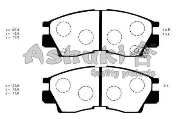 Комплект тормозных колодок, дисковый тормоз ASHUKI C00601 (фото 1)