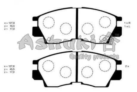 Комплект тормозных колодок, дисковый тормоз ASHUKI C00601
