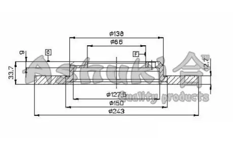 Тормозной диск ASHUKI C65013