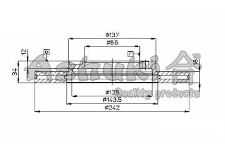 Тормозной диск ASHUKI C65016