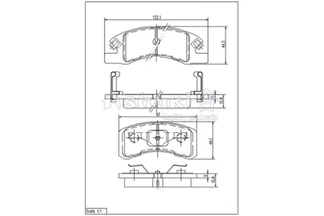 Комплект тормозных колодок, дисковый тормоз ASHUKI D09107