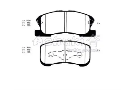 Комплект тормозных колодок, дисковый тормоз ASHUKI D09140