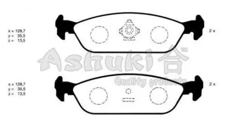 Комплект тормозных колодок, дисковый тормоз ASHUKI D09171