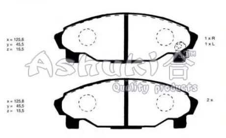 Комплект тормозных колодок, дисковый тормоз ASHUKI D09204A
