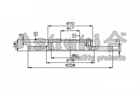 Тормозной диск ASHUKI D09802