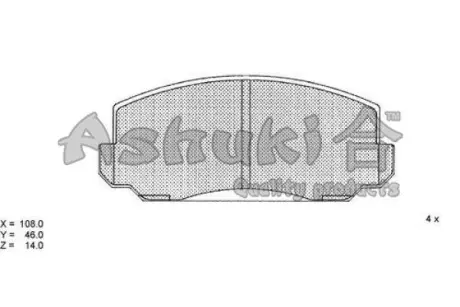 Комплект тормозных колодок, дисковый тормоз ASHUKI H02602