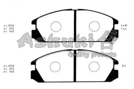Комплект тормозных колодок, дисковый тормоз ASHUKI H02605