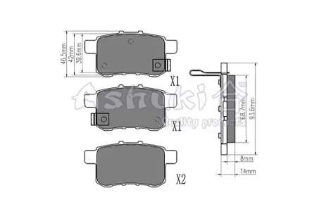 Комплект тормозных колодок, дисковый тормоз ASHUKI H02640
