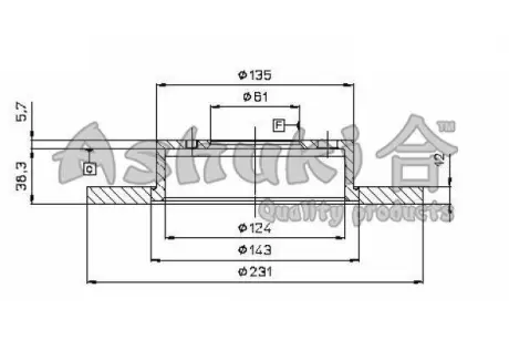 Тормозной диск ASHUKI H03503