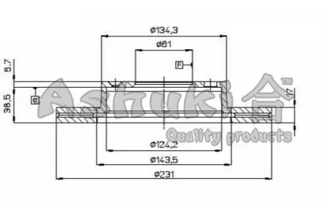 Тормозной диск ASHUKI H03504
