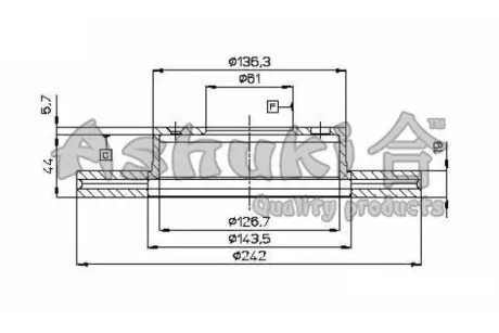 Тормозной диск ASHUKI H03703