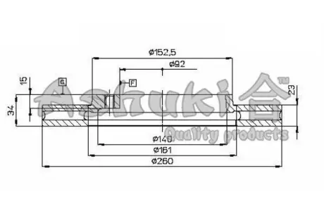 Тормозной диск ASHUKI H03765