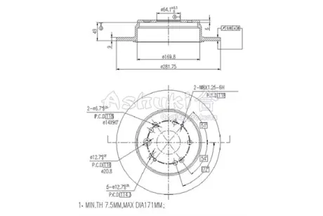 Тормозной диск ASHUKI H03960