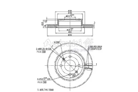Тормозной диск ASHUKI I03245