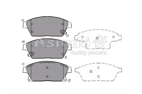 Комплект тормозных колодок, дисковый тормоз ASHUKI J00955