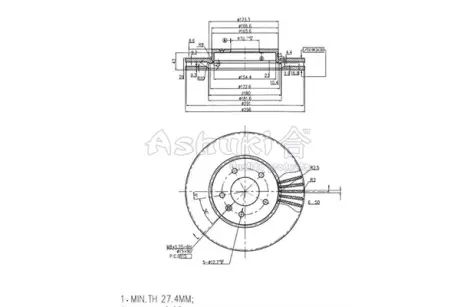 Тормозной диск ASHUKI J04515