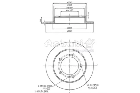 Тормозной диск ASHUKI K01650