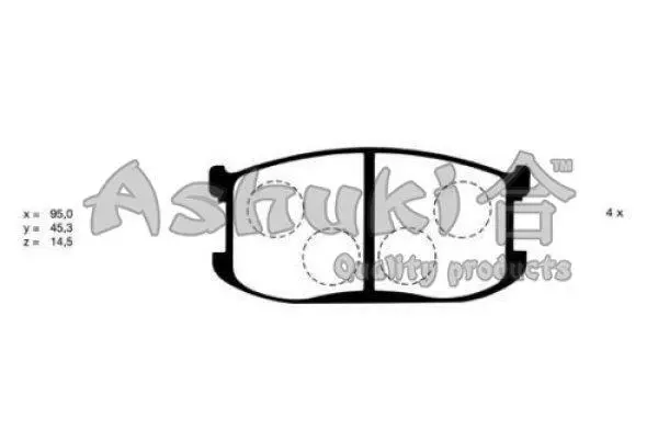 Комплект тормозных колодок, дисковый тормоз ASHUKI M04301 (фото 1)