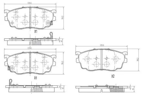 Комплект тормозных колодок, дисковый тормоз ASHUKI M05002
