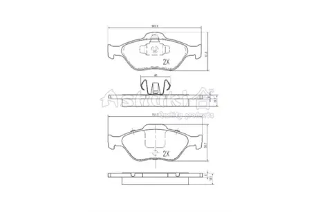 Комплект тормозных колодок, дисковый тормоз ASHUKI M05005