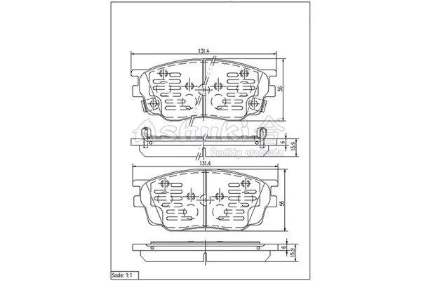 Комплект тормозных колодок, дисковый тормоз ASHUKI M05035 (фото 1)