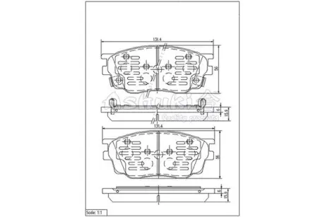 Комплект тормозных колодок, дисковый тормоз ASHUKI M05035