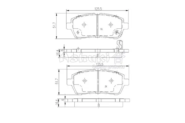 Комплект тормозных колодок, дисковый тормоз ASHUKI M05039 (фото 1)