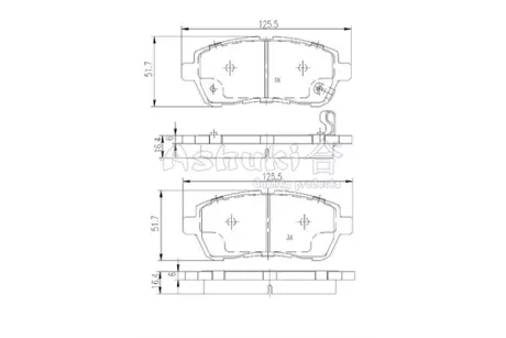 Комплект тормозных колодок, дисковый тормоз ASHUKI M05039