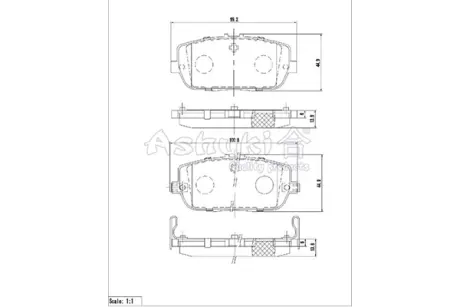 Комплект тормозных колодок, дисковый тормоз ASHUKI M05408