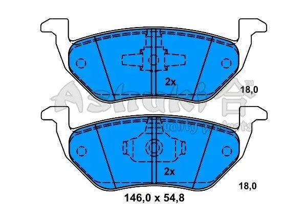 Комплект тормозных колодок, дисковый тормоз ASHUKI M07540 (фото 1)