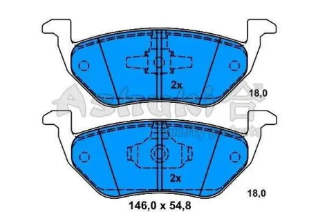 Комплект тормозных колодок, дисковый тормоз ASHUKI M07540