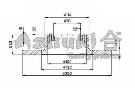 Тормозной диск ASHUKI S01601