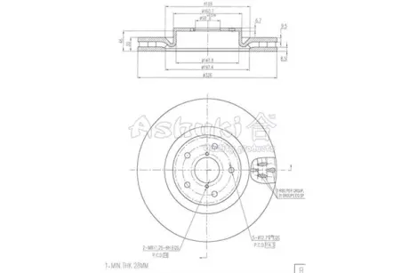 Тормозной диск ASHUKI S01650