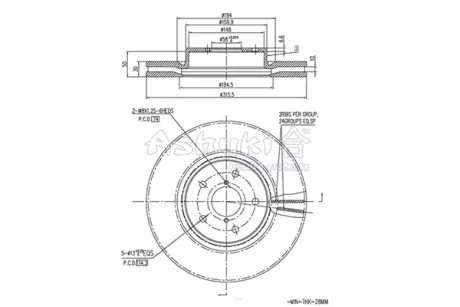 Тормозной диск ASHUKI S01655