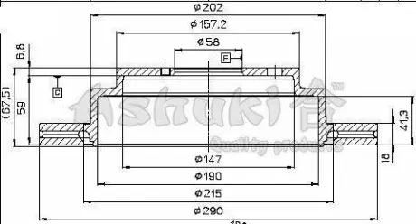 Тормозной диск ASHUKI S01730