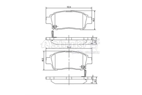 Комплект тормозных колодок, дисковый тормоз ASHUKI T11275