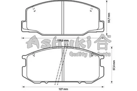 Комплект тормозных колодок, дисковый тормоз ASHUKI T11416