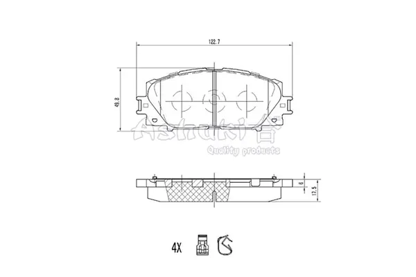 Комплект тормозных колодок, дисковый тормоз ASHUKI T11455 (фото 1)