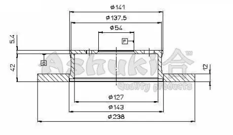 Тормозной диск ASHUKI T60001